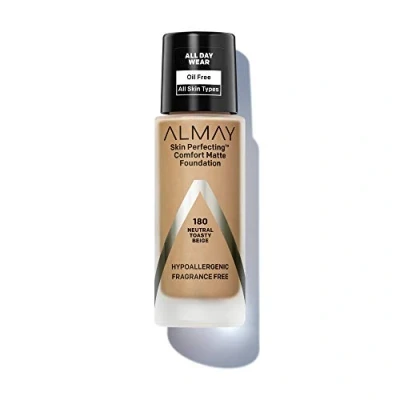 Image of ALMAY Skin Perfecting Comfort Matte Foundation Neutral Toasty Beige 180 1 fl oz (30 ml)