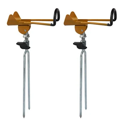 Image of TIMESETL 2piece Fishing Rod Holder,Stainless Steel 360Adjustable Stand Made of Stainless Steel, Stable Rack Holder for