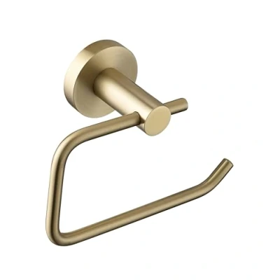 Image of Bristan RD BB Round Toilet Roll Holder, Brushed Brass