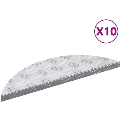 Image of vidaXL Aluminum Stair Treads 10 pcs Anti Slip 60x18 cm