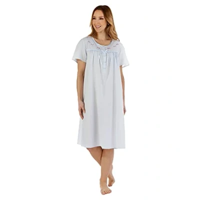 Image of Slenderella Ladies Polycotton Embroidered Nightdress ND55201 Blue 24 26