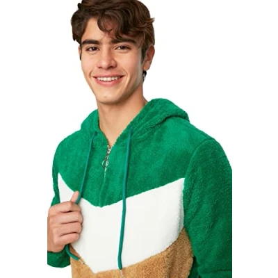 Image of Trendyol Man Regular Basic Hood Knit Sweatshirt Grün