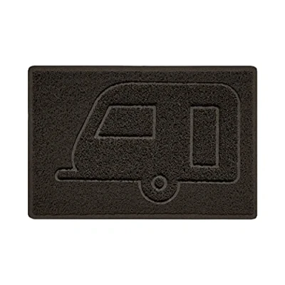 Image of Nicoman CARAVAN Embossed Shape Door Mat Dirt Trapper Jet Washable Doormat (Use Outdoor ONLY) (60x40cm/23.6x15.7inches, Small) Brown