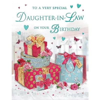 Image of Regal Publishing Traditional Birthday Card Daughter In Law 8 x 6 inches Piccadilly Greetings