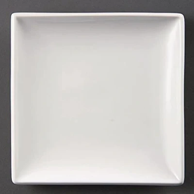 Image of Olympia Whiteware Square Service Plates 295mm Porcelain Restaurant 6pc