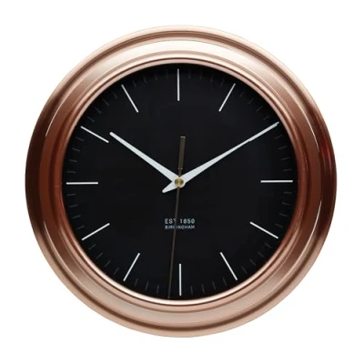 Image of KitchenCraft Kitchen Wall Clock with Copper Effect Finish in Gift Box, Plastic, 25.5 cm, Brown