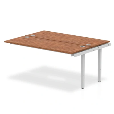Image of Impulse Bench B2B Ext Kit 1600 Silver Frame Office Desk Walnut