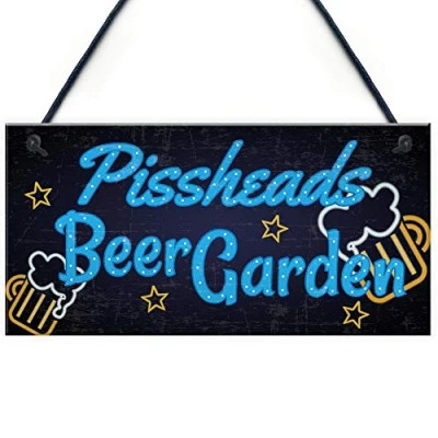 Image of RED OCEAN Beer Garden BAR Sign Funny Shed Plaque Pub Man Cave Friendship Gift