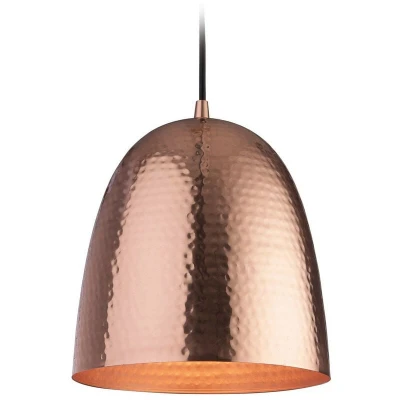 Image of Assam 1 Light Dome Ceiling Pendant Copper, Matt Copper Inside, E27