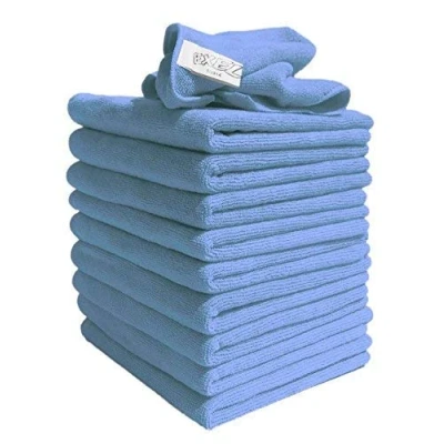 Image of Exel Blue Lint Free Microfibre Super Magic Cleaning Cloths For Polishing, Washing, Waxing And Dusting (X100, Blue)
