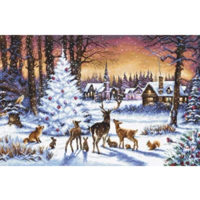 Image of LetiStitch Counted Cross Stitch Kit LETI 947 Christmas Wood