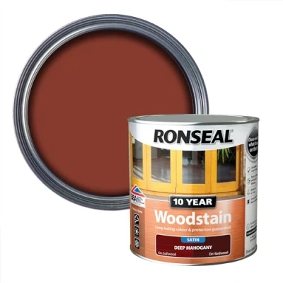 Image of Ronseal 10 Year Woodstain Deep Mahogany 2.5L