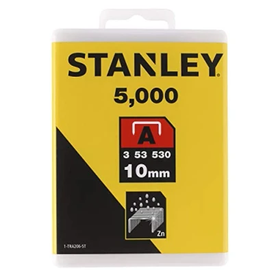 Image of Stanley 1 TRA206 5T Type A Staples, Silver, 10 mm, Set of 5000 Pieces