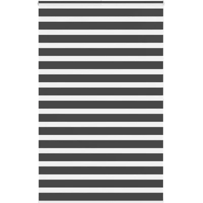 Image of vidaXL Zebra Blind Black 150x200 cm Fabric Width 145.9 Polyester
