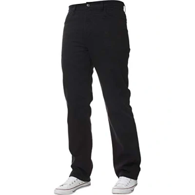 Image of New Mens Straight Leg Basic Heavy Work Jeans Denim Pants All Waist Big Sizes 46W X 34L Black