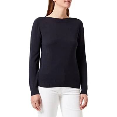 Image of s.Oliver Sweater with Boat Neckline in Blue 16