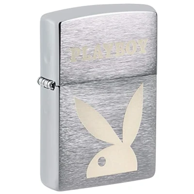 Image of Zippo Lighter, Brushed Chrome Engraved Rabbit Head, One Box (49831), Metal
