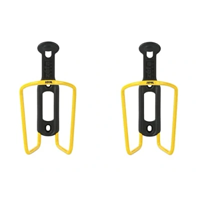 Image of ZEFAL Pack of 2 Aluminium Plast 124 Bicycle Bottle Cages Holder for All Types Bikes Light and Robust Yellow