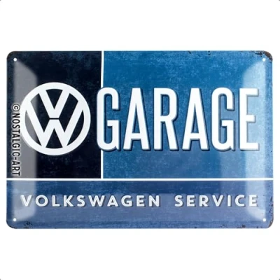 Image of Nostalgic Art Retro Tin Sign Volkswagen VW Garage Car gift idea, Metal Plaque, Vintage design for wall decoration, 20 x 30 cm