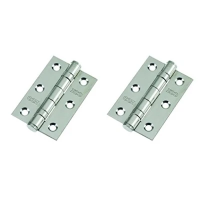 Image of Door Hinge 3&quot; 75mm Ball Bearing Hinges Polished Chrome Suit Internal Doors Pair