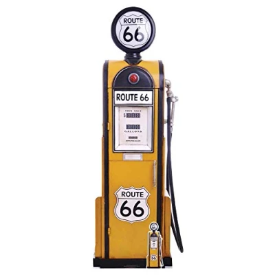 Image of Star Cutouts Ltd SC1398 Route 66 Gas Pump Cardboard Standee Perfect for Parties, Gifting and Events 6ft 4in 194cm Tall with Free Table top Cutout