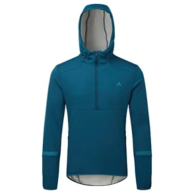 Image of Altura Mens Grid Softshell Thermal Reflective Half Zip Cycling Jacket Blue/Grey Small