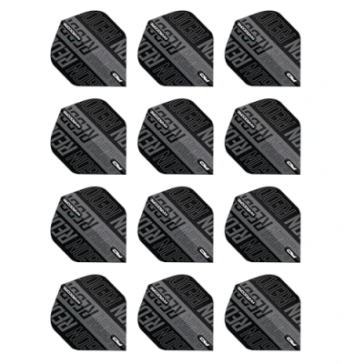 Image of RED DRAGON Hardcore XT Black and Grey Dart Flights 4 sets Per Pack (12 in total)