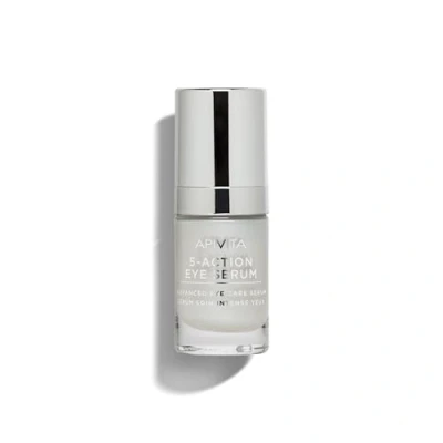 Image of Apivita 5 Action Eye Serum 15ml Creamy Anti Aging with Propolis &amp; White Lily Fights Dark Circles and Fine Lines Around the Eyes Advanced Care for Area