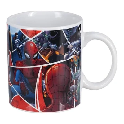 Image of Paladone Spiderman Comic Book XL Mug Officially Licensed Marvel Ceramic Coffee Cup with Collage Design, Microwave &amp; Dishwasher Safe, 550 ml (18.6 fl oz)