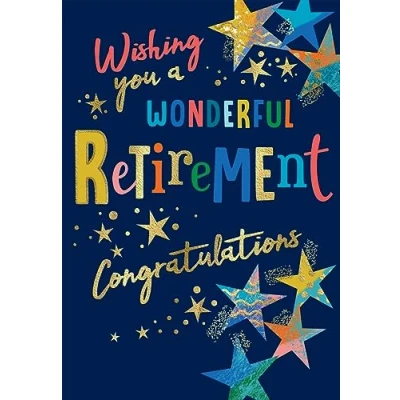 Image of Avant Garde Studios Wishing you a Wonderful Retirement Card Congratulations 9 x 6 inches