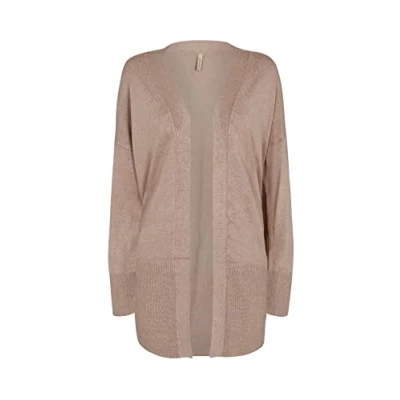 Image of Soyaconcept Women&#039;s SC Dollie 446 Basic Button Knit Cardigan Sweater, Stucco Brown Melange, XS