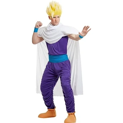 Image of Funidelia Son Gohan Costume Dragon Ball for man Gohan, Anime, Cartoons adults accessory fancy dress &amp; props Halloween, carnival parties Size L Purple