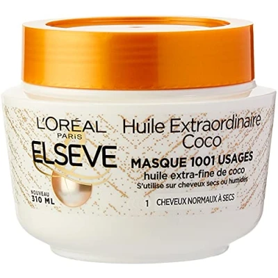 Image of L&#039;Oréal Paris Elseve Extraordinary Coco Oil Mask with Extra Fine Coconut Oil, Very Light for Normal to Dry Hair, 1 Unit