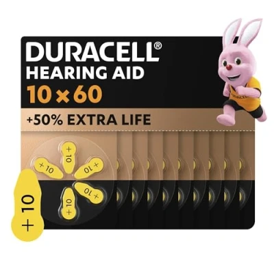 Image of Duracell Hearing Aid Batteries Size 10, pack of 60 [Amazon exclusive]
