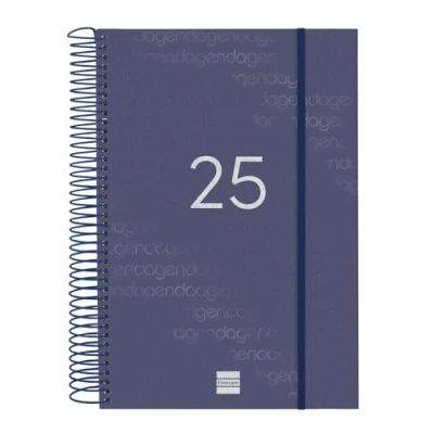 Image of Finocam Spiral Agenda Year 2025 1 Day Page January December (12 months) Spanish Blue