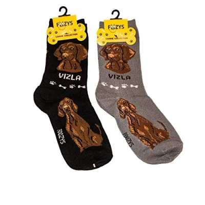 Image of Foozys Unisex Crew Socks Canine/Dog Collection Vizla
