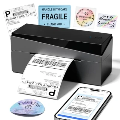 Image of Thermal Label Printer 4x6, 249BT Bluetooth Shipping Printer, Printers for Address, Postage Small Business, Compatible with Royal Mail, Amazon, Shopify, Ebay, UPS, Etsy