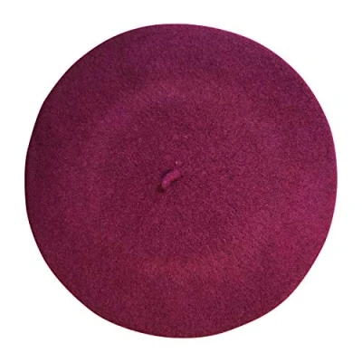 Image of Central Chic Women&#039;s Quality Cherry Red Beret Hat 100% Wool French Winter Autumn Ladies in