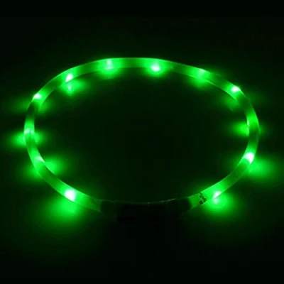 Image of Gemini_mall® LED Pet Dog Collar, USB Rechargeable Safety Collar Waterproof Light up Flashing (Green)