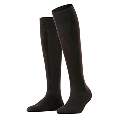 Image of 1 Pair Black Sensitive Berlin Merino Wool Left And Right Knee High Socks Ladies 5.5 8 Falke