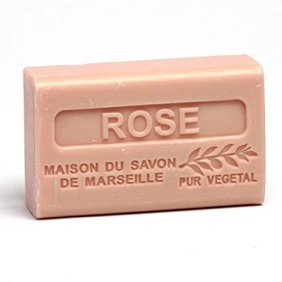 Image of Maison du Savon de Marseille French Soap made with Organic Shea Butter Rose Fragrance 125 Gram Bar