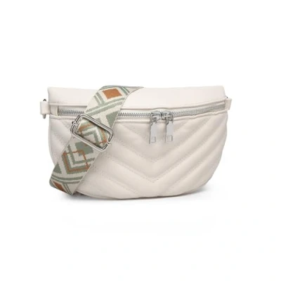 Image of Miss Lulu ladies shoulder bag bum cell phone crossbody wide strap small with detachable (Beige)