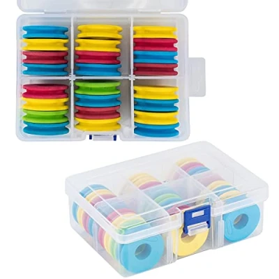 Image of Dr.Fish Set of 24 Fishing Rig Winders in Tackle Box EVA Foam Holder Assorted Colours for Sea Carp Coarse Rigs