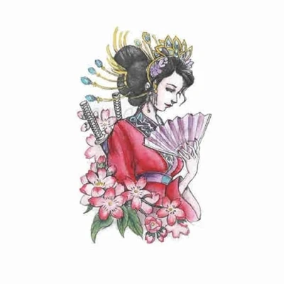 Image of Beauty Pattern Temporary Tattoo Stickers Large Picture On Thigh To Cover Scars Leg Waterproof For Women Long Lasting Sticker Fake