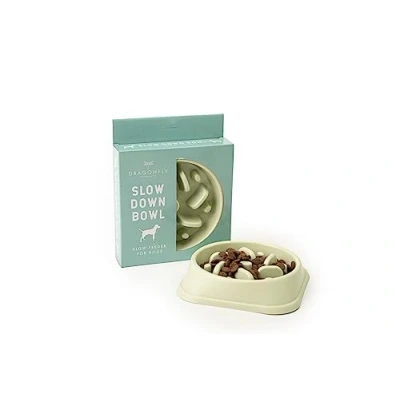 Image of Dragonfly, Slow Down Feeder Dog Bowl (Green)
