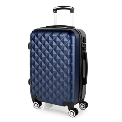 Image of ITACA Rigid Cabin Suitcase Travel Small with Wheels ABS Hand Luggage Case Telescopic Handle Lightweight Carry on TSA Combination Lock i, Blue