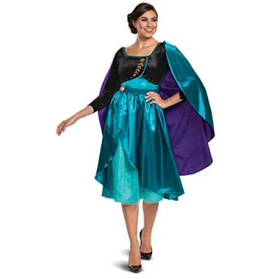 Image of Disguise 23464F, Official Disney Frozen 2 Anna Apparel Costume Dress Adult Sized, Teal &amp; Black, XL (18 20)