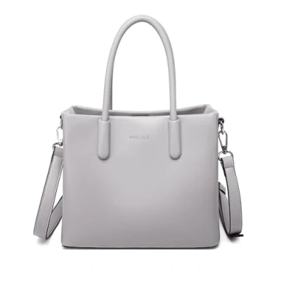 Image of Miss Lulu Women&#039;s Handbag Fashion Top Handle Bag, Soft PU Leather Hobo Shoulder Ladies Medium Tote Crossbody Bag with Reinforced for Work School Travel (Grey)