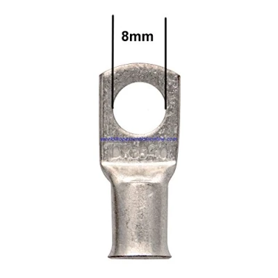 Image of Copper Tube Terminals Pack of 20 16mm² x 8mm Used for Cable Ends, Battery Eyelets, Lug Ends and Soldered