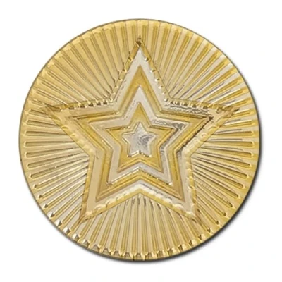 Image of Round Star Metal Badge Lapel Pin (Gold)
